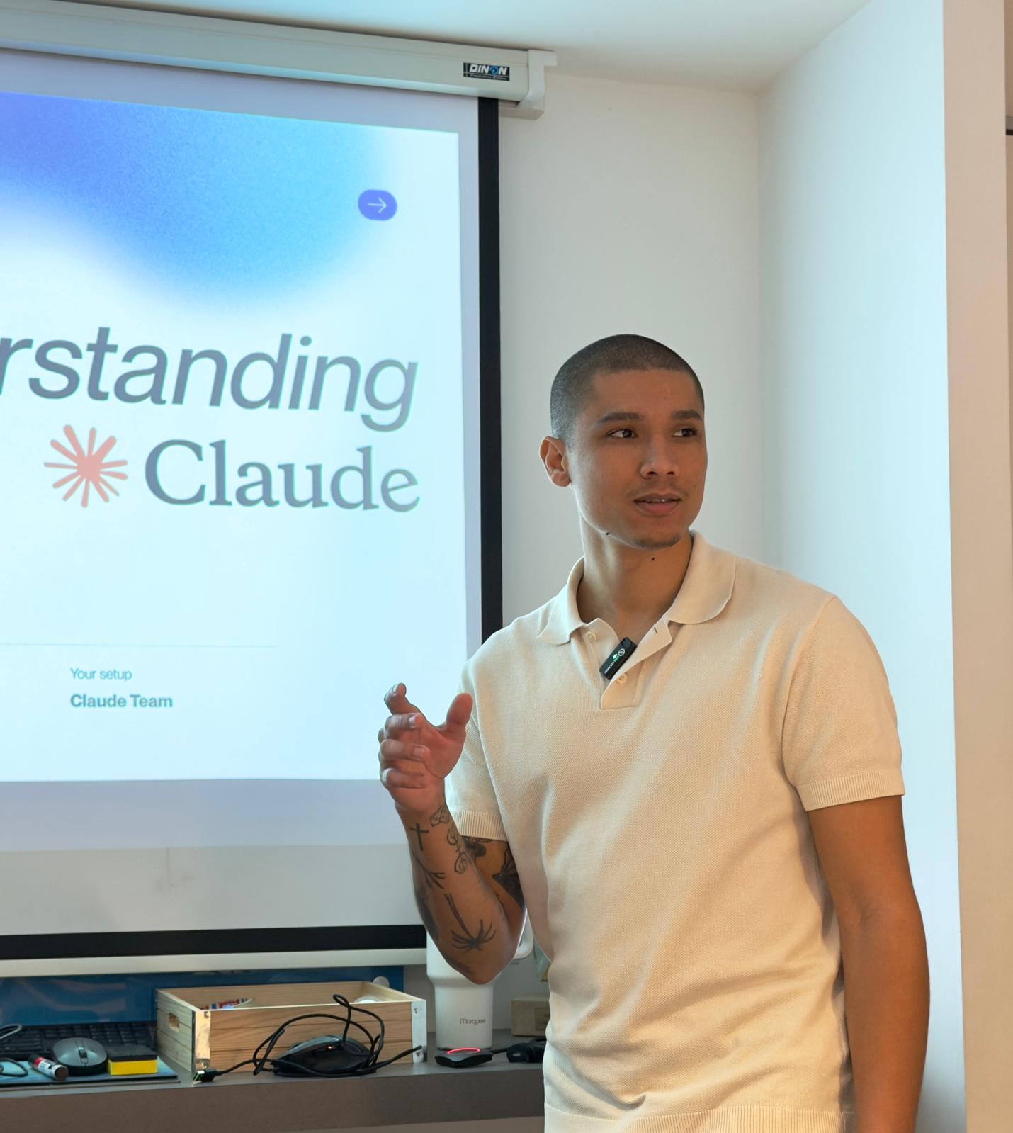 Alex leading an AI training session